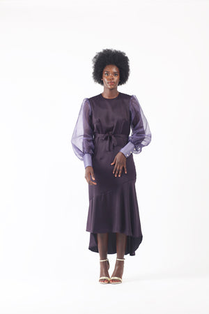 Shollyjaay Barbara high-low dress in amethyst colour