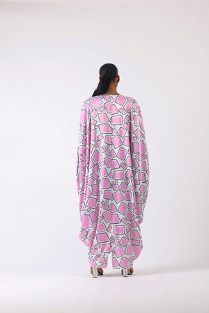 shollyjaay kimono gown in pink, back view