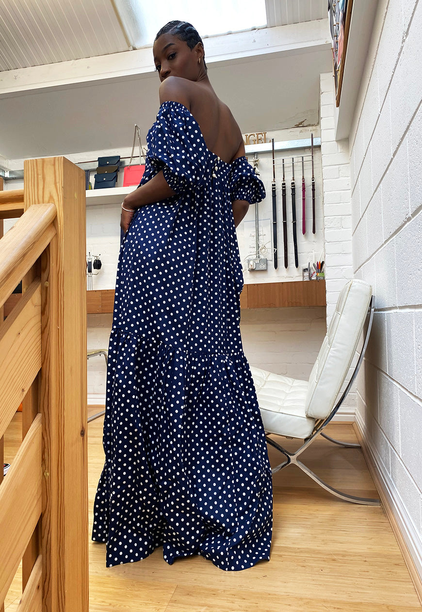 Shollyjaay polka-dot maxi dress, back view