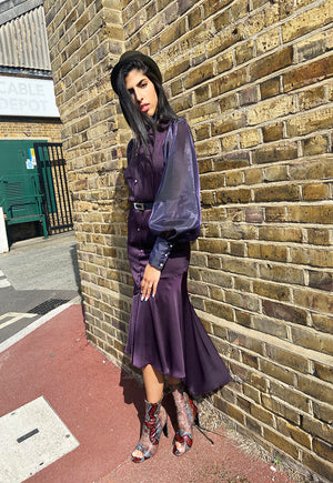 Shollyjaay Amelia high-low dress in amethyst colour