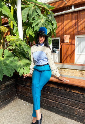 Tailored Ankle Trousers in Teal
